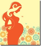 Background with silhouette of pregnant woman 